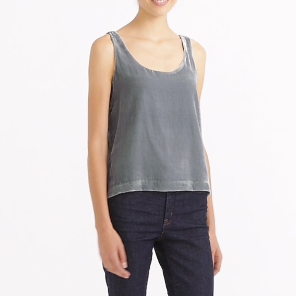 J. Crew Black Velvet Tank Top - Picture 6 of 7